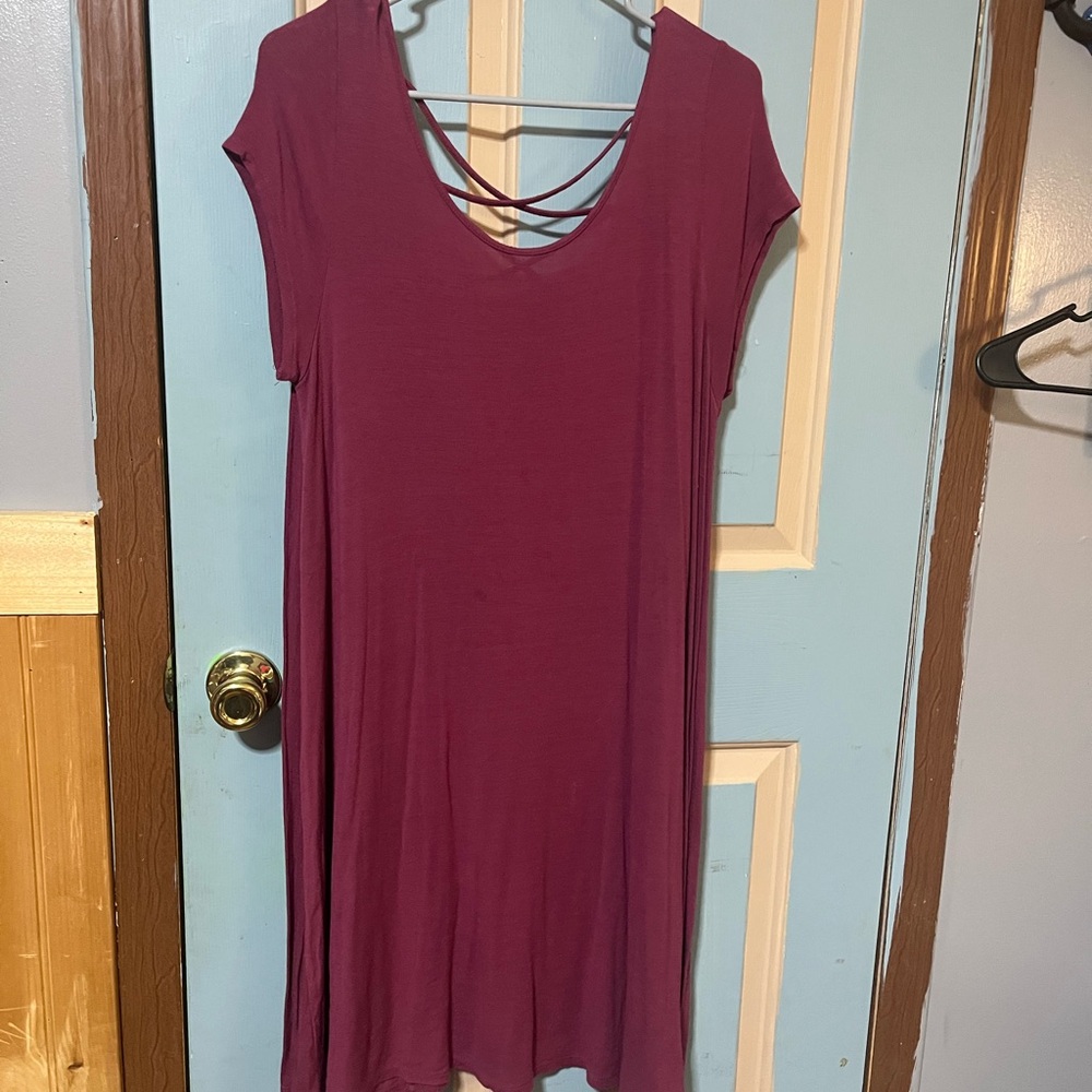 Heart Hips Burgundy Crisscross Dress